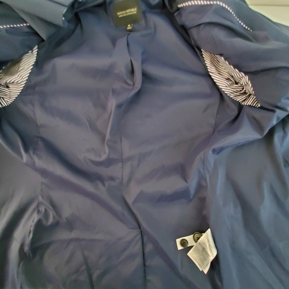 Banana Republic Long and Lean Blazer Size 14 Wool Blend Navy Blue Lined Jacket - Picture 4 of 12